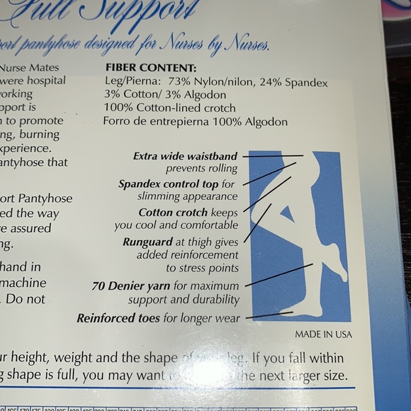 New! 1 pair white Nursemates white support hose size B - Picture 6 of 7